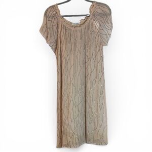 Ambre Babzoe Silk Beaded Dress | Gatsby Wedding Guest Cocktail Medium (EU 40)